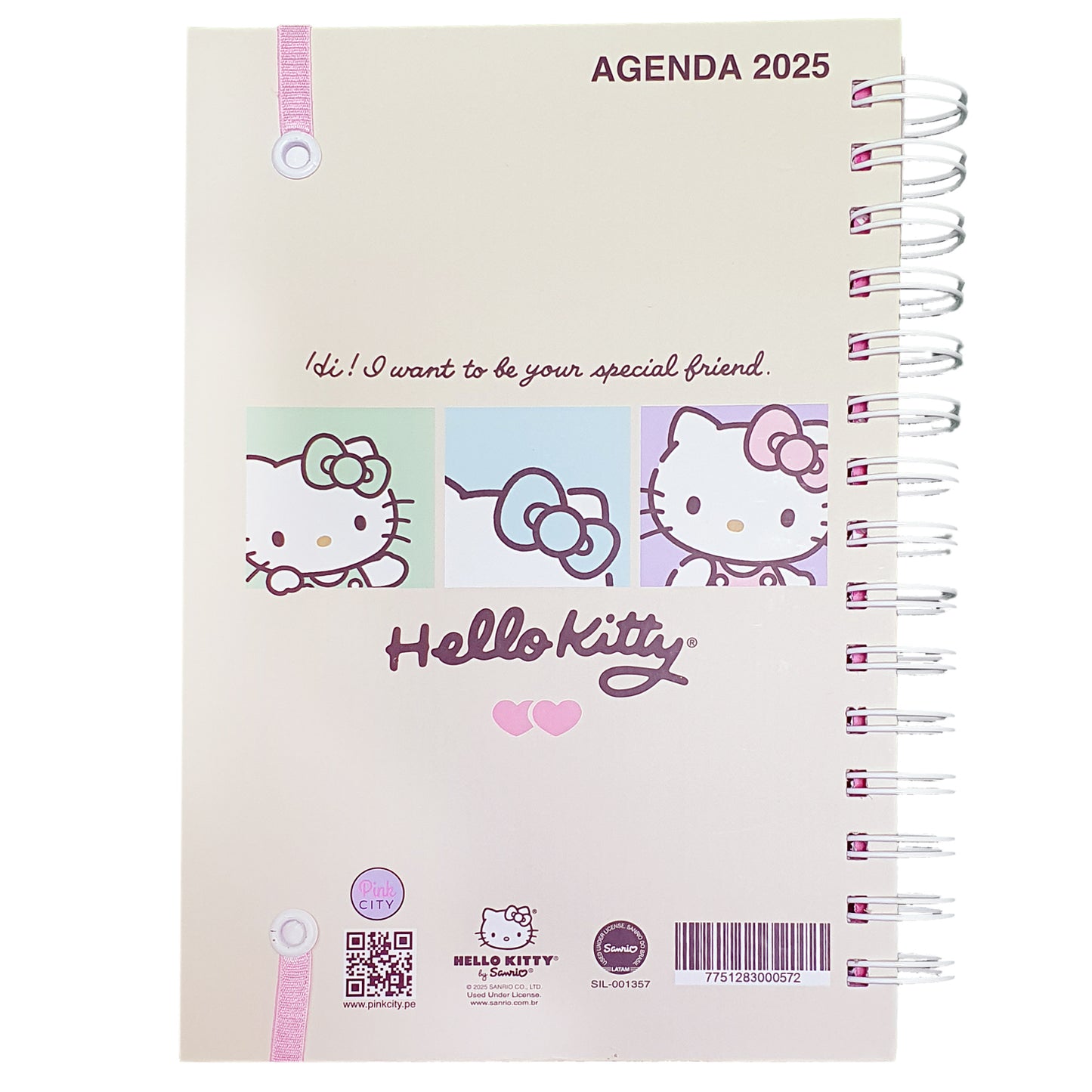 SANRIO AGENDA 2025 TAMAÑO A5 FRAMES HELLO KITTY - MULTICOLOR
