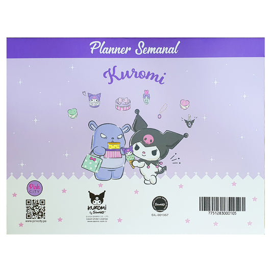 SANRIO PLANNER SEMANAL KAWAII KUROMI - MULTICOLOR