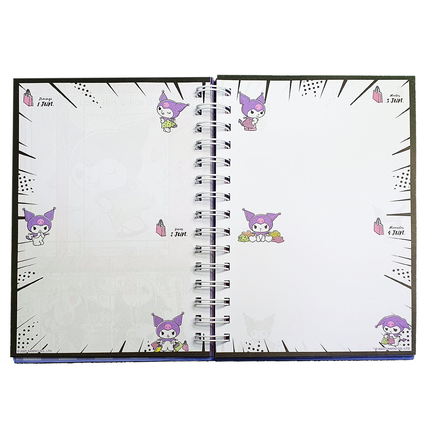 SANRIO AGENDA 2025 TAMAÑO A5 COMIC KUROMI - MULTICOLOR