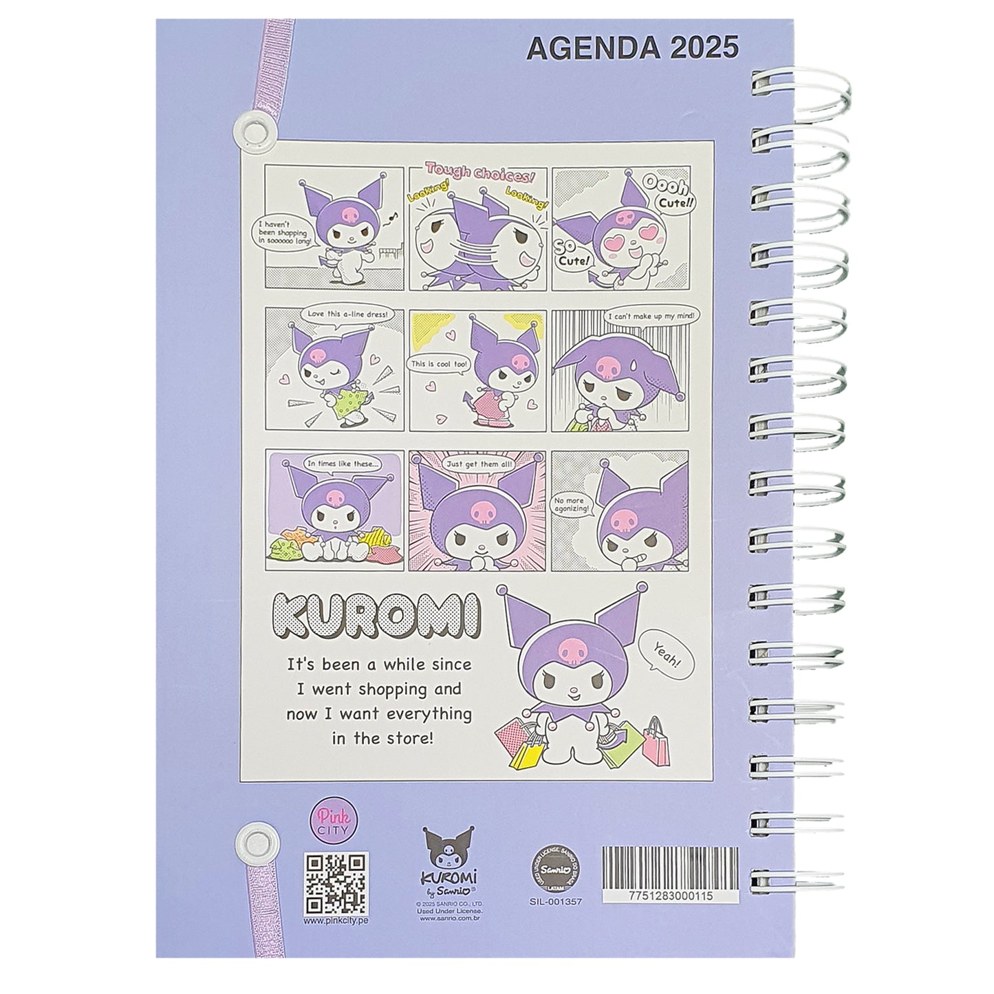 SANRIO AGENDA 2025 TAMAÑO A5 COMIC KUROMI - MULTICOLOR