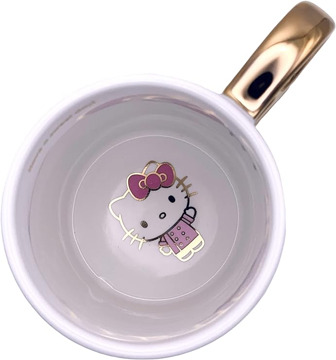 SANRIO TAZA MUG CERAMICO HELLO KITTY CAFE - GOLD