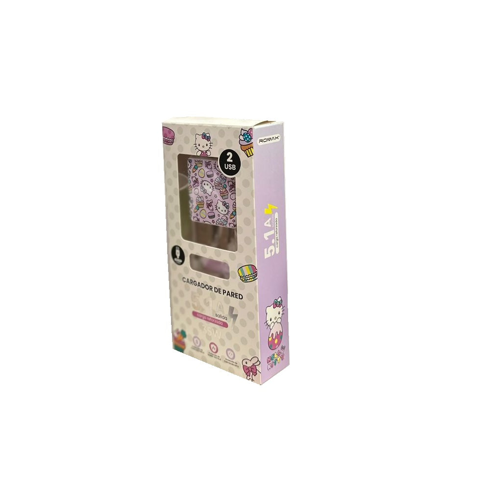 SANRIO CARGADOR DE PARED TIPO"C" 5.1A CON 2 USB - LILA