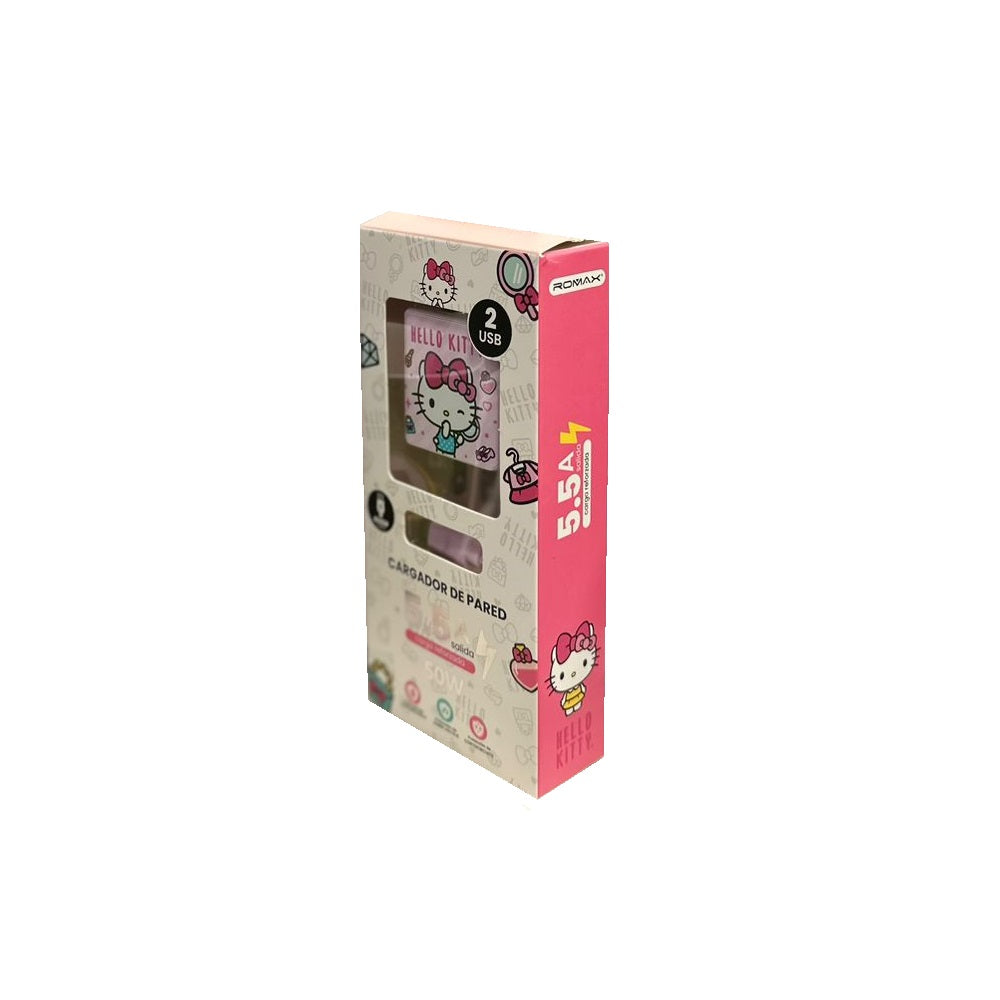 SANRIO CARGADOR DE PARED TIPO"C" 5.5A CON 2 USB - ROSADO