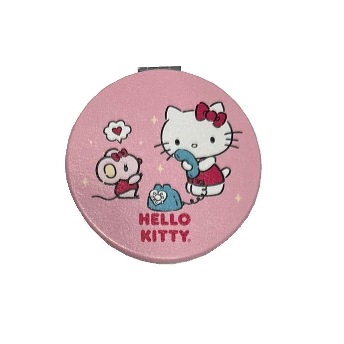 SANRIO ESPEJO DE CARTERA MORADO RAYAS HELLO KITTY - MORADO