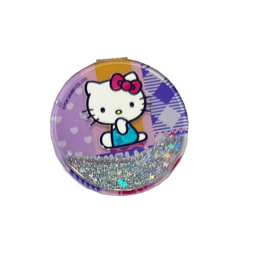 SANRIO ESPEJO DE CARTERA MORADO RAYAS HELLO KITTY - MORADO