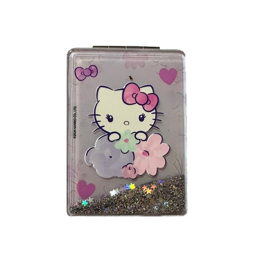 SANRIO ESPEJO DE CARTERA FLEUR HELLO KITTY - LILA