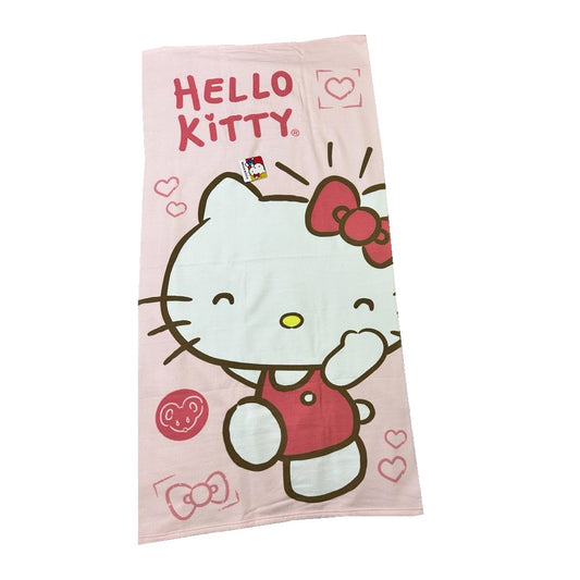 SANRIO TOALLA DE BAÑO O PLAYA HAPPY PINK HELLO KITTY - MULTICOLOR