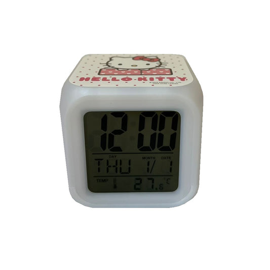 SANRIO RELOJ DESPERTADOR EN CUBO CON LUCES HELLO KITTY - ROSADO