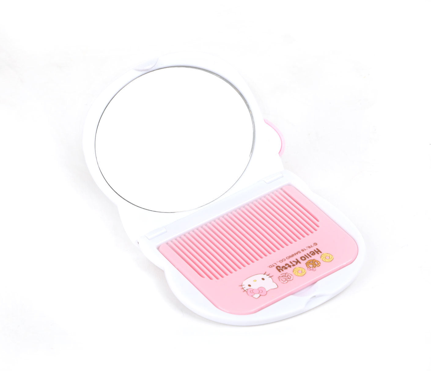 SANRIO SET DE ESPEJO COMPACTO + PEINE HELLO KITTY - BLANCO