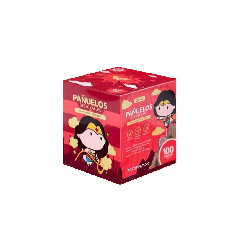 DC COMICS PAÑUELOS DESECHABLES WONDER WOMAN BABY - MULTICOLOR