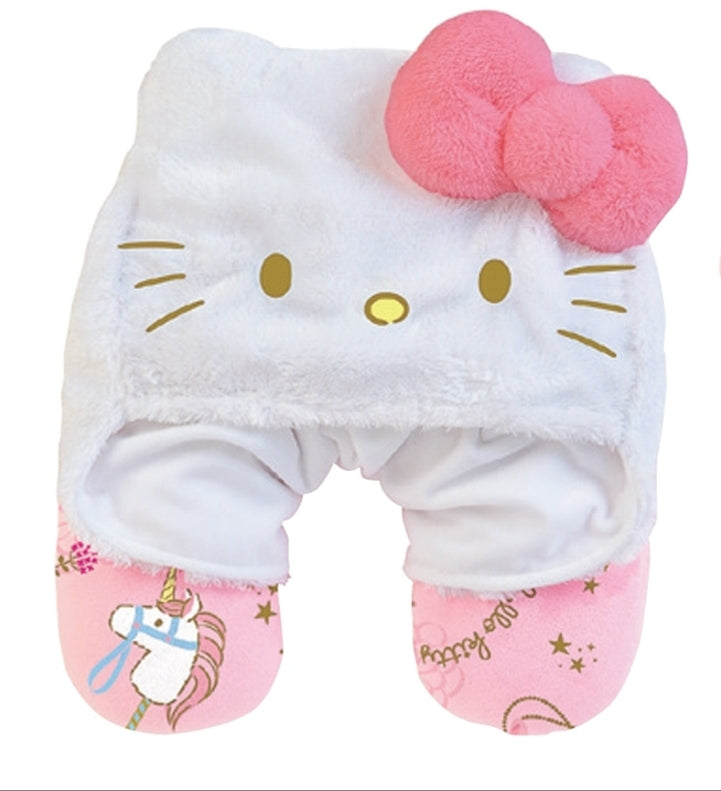 SANRIO ALMOHADA DE CUELLO CON CAPUCHA PINK FAIRY TALE HELLO KITTY - ROSADO
