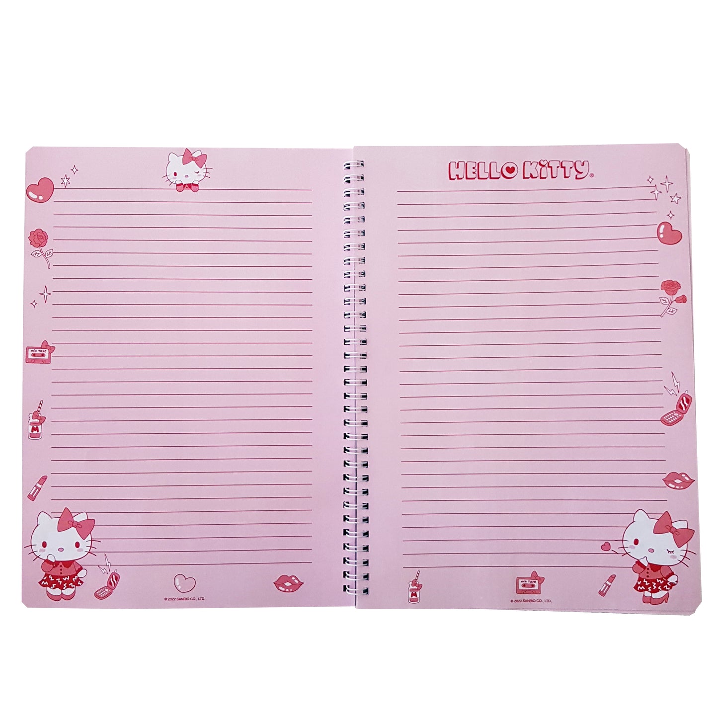 SANRIO BLOCK DE NOTAS A4 70H RAYADO CORAL PINK HELLO KITTY - MULTICOLOR