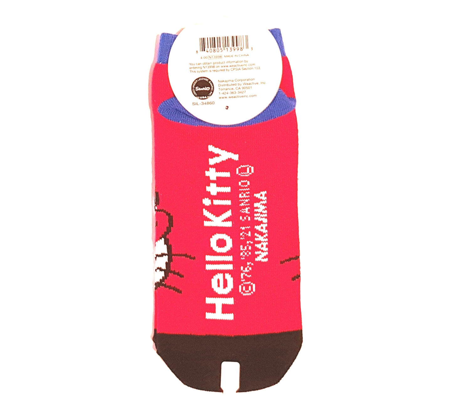 SANRIO MEDIAS PARA ADULTO SLEEPY HELLO KITTY - ROJO