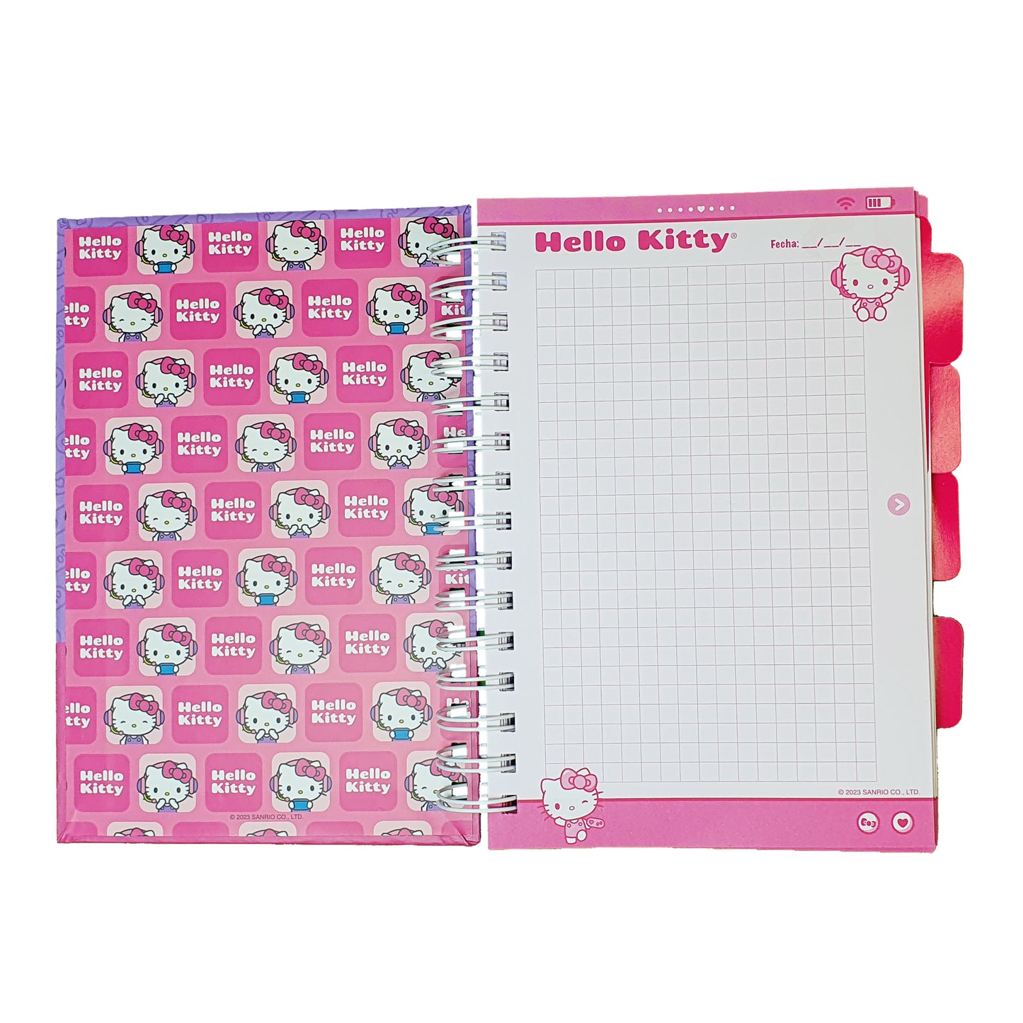 SANRIO CUADERNO A5 160H CUADRICULADO KAWAII GIRL HELLO KITTY - MULTICOLOR