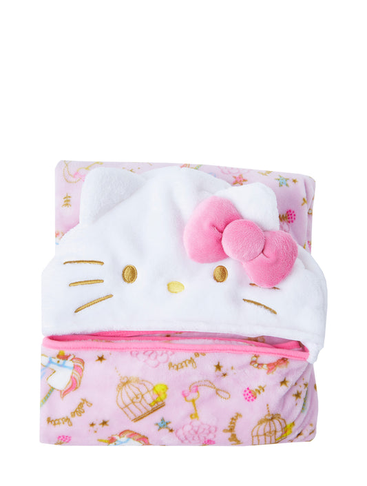 SANRIO MANTA CON CAPUCHA PINK FAIRY TALE HELLO KITTY - ROSADO