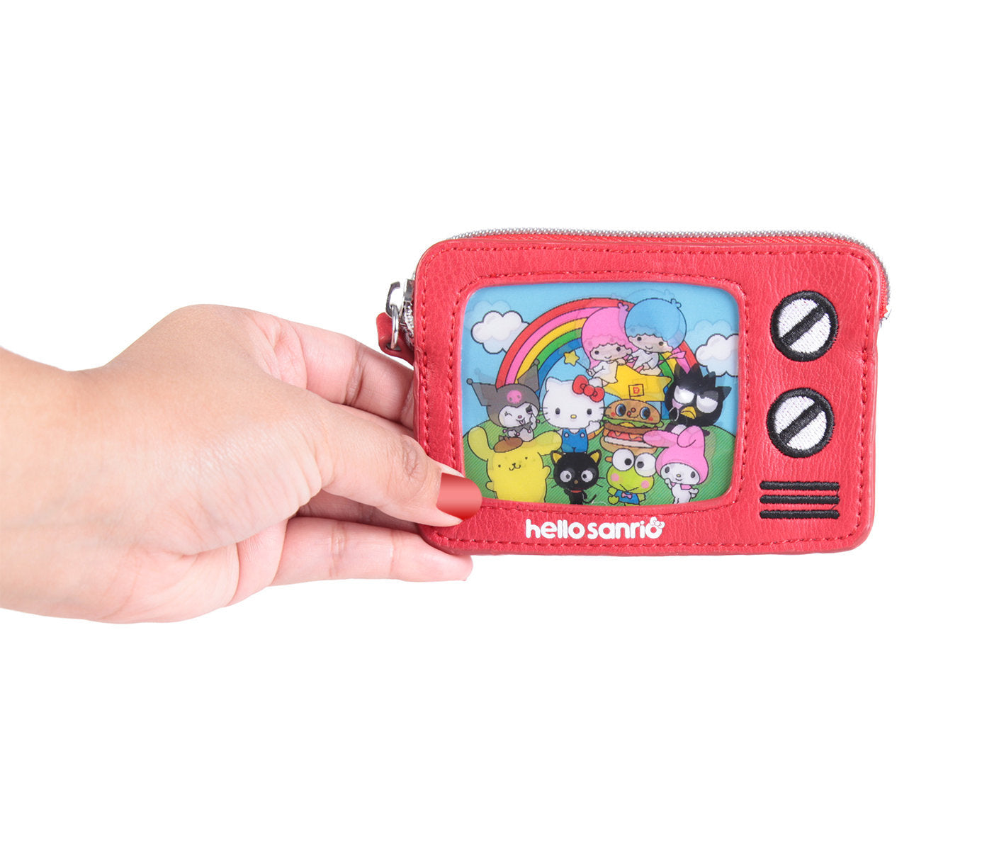 LOUNGEFLY MONEDERO TV CARACTERES HELLO SANRIO - ROJO
