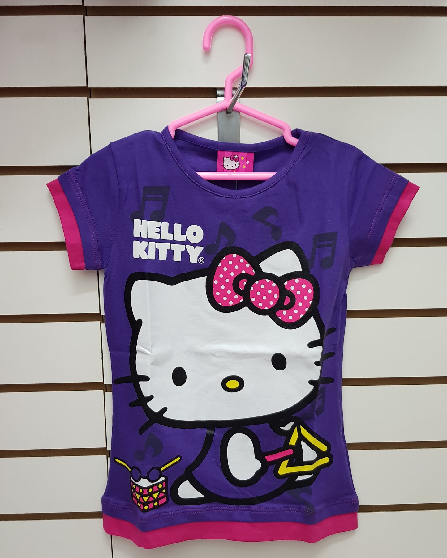 INTERTEX POLO TAMBOR MORADO BORDE FUCSIA HELLO KITTY - MORADO