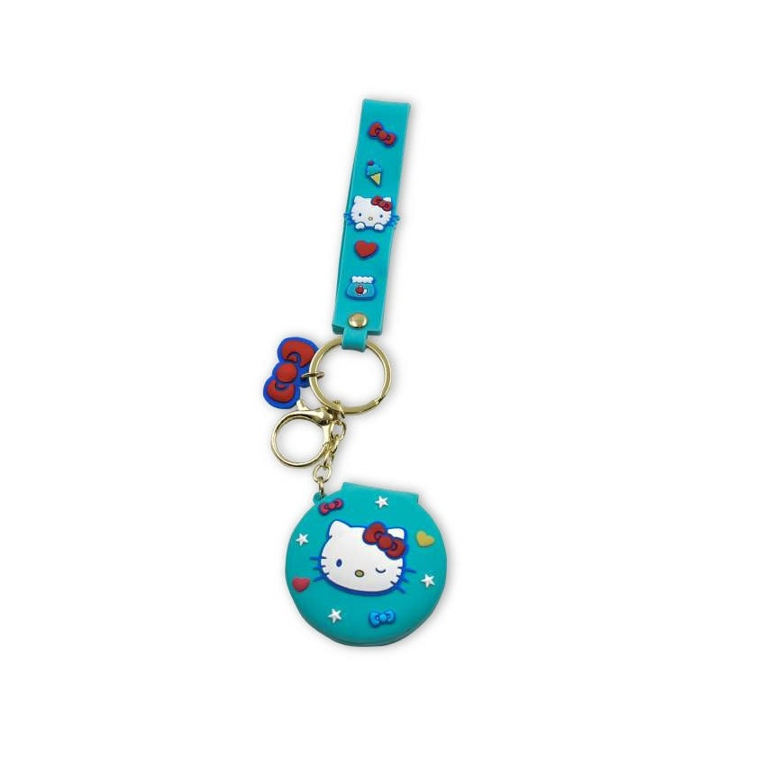 SANRIO LLAVERO ESPEJO GUIÑO HELLO KITTY - TURQUESA