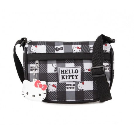 SANRIO BOLSO A CUADROS CHECK HELLO KITTY - NEGRO